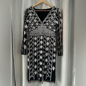 Aidan Mattox beaded dress black and white dress
